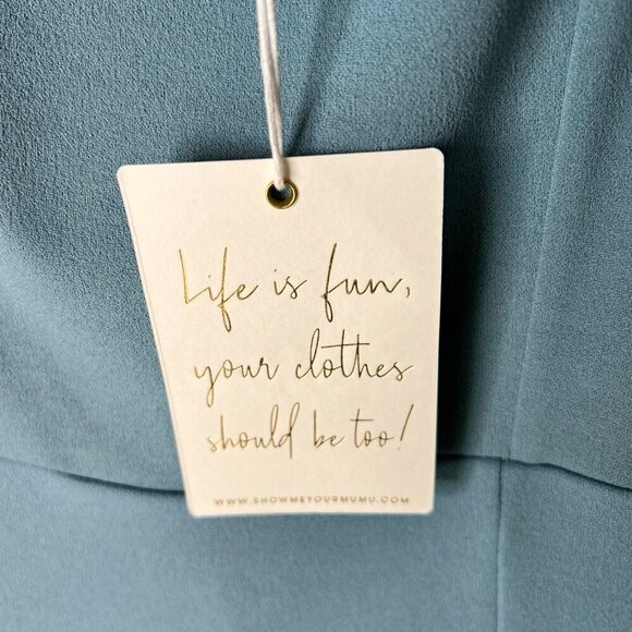 Show Me Your Mumu Dress Womens Size Large Dusty Sage Eden Midi Long Side Slit - Picture 13 of 16